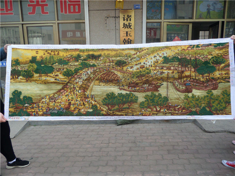 ?批发已绣好的纯手工十字绣成品清明上河图满绣2米3米客厅大幅