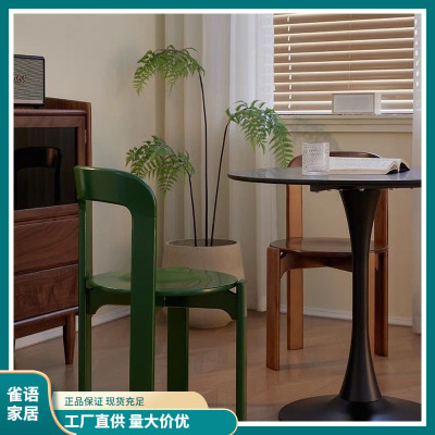 雷伊现代实木复古设计师餐椅
