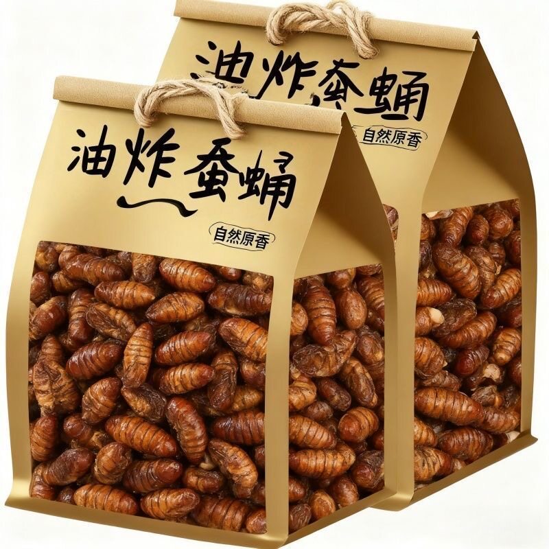 【买5袋送5袋】香酥蚕蛹山东特产即食香辣五香蚕蛹新鲜蚕蛹下酒菜