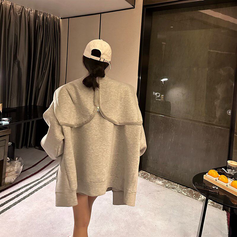 连帽开衫卫衣外套女时尚套装宽松大码洋气时尚上衣A字裙两件套潮