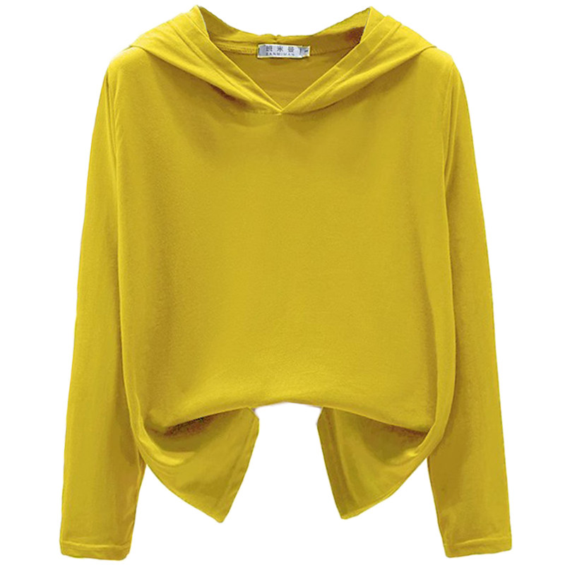 2023新款春秋卫衣t恤女长袖薄款夏宽松连帽纯棉大码带帽外穿上衣