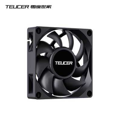 TEUCER 7015薄扇台式电脑机箱7cm风扇黑色7015温控CPU散热器