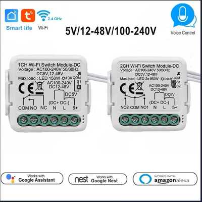 WIFI/Zigbee干接点开关模块DC5V/12-48V通断器 AC100-240v