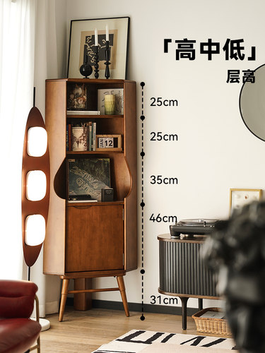 ?DOJUS度假式 转角柜实木角落柜客厅复古中古收纳储物柜墙角柜北