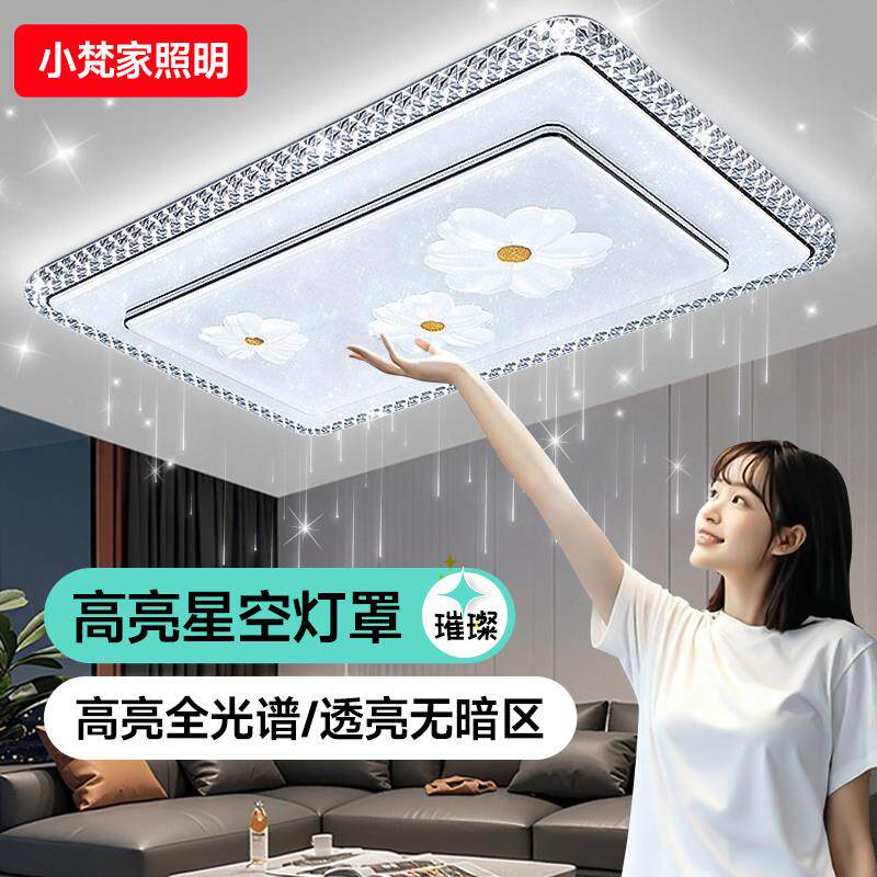 现代简约LED吸顶灯客厅卧室星空水晶灯大气家用照明灯具全屋套餐