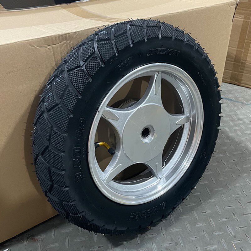gy6踏板助力车后轮总成125迅鹰战速鬼火摩托车后轮毂真空轮胎钢圈