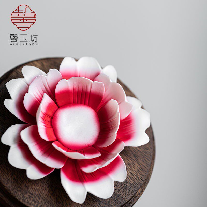 新款高颜值陶瓷花朵温茶炉蜡烛加热煮茶炉创意茶壶底座茶水保温器 - 实物图