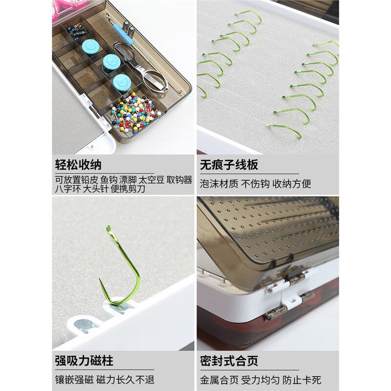 2024新款多功能漂盒三合一鱼漂线组钓鱼钩子线盒三层专用收纳盒子