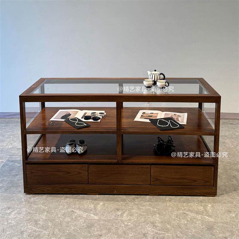 服装店中岛台展示台女装店流水台复古展示柜展示柜烤漆饰品柜