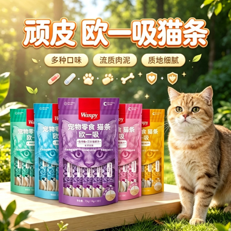Wanpy顽皮欧一吸猫条零食湿粮