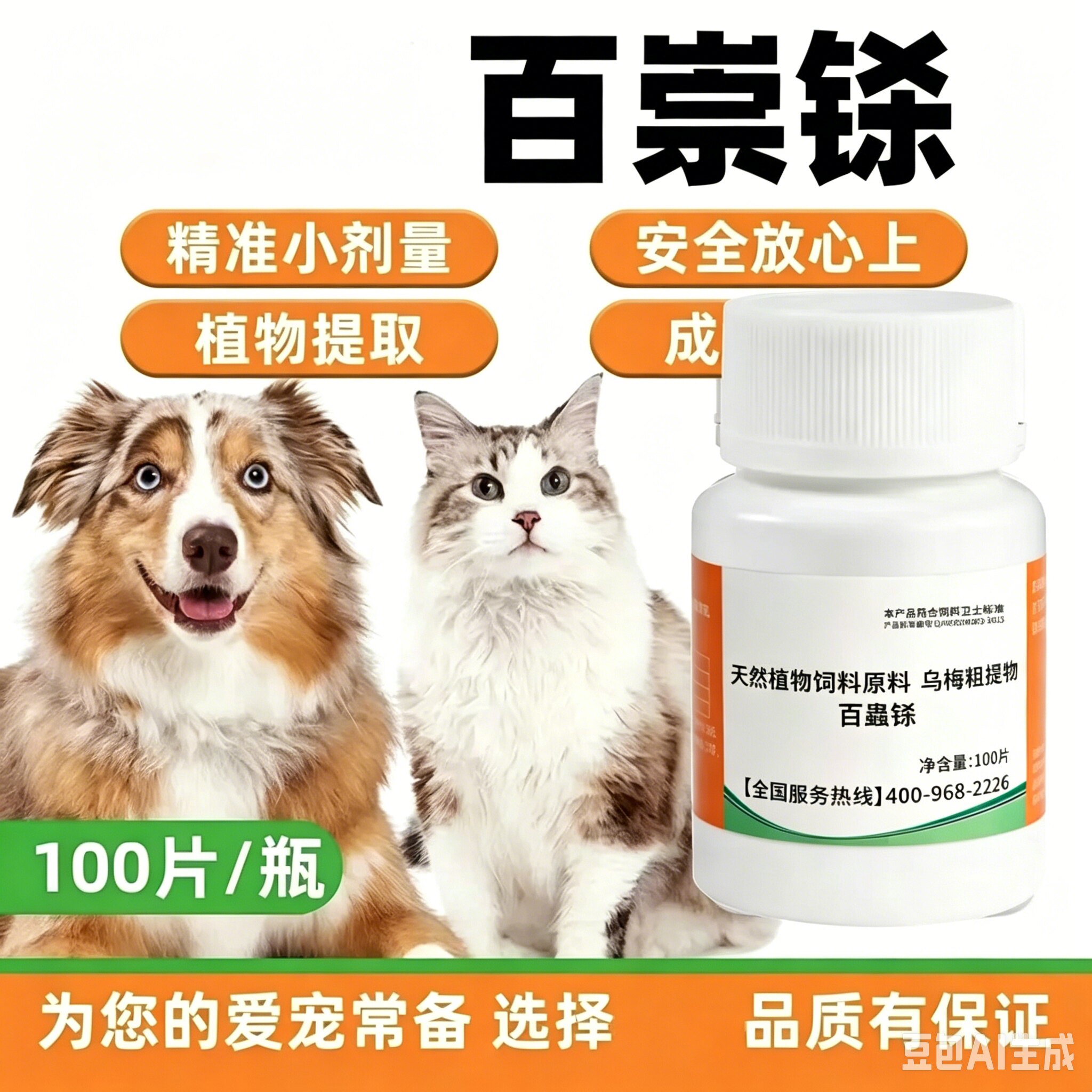 百蟲铩正品营养天然植物100片饲料添加剂猫狗乌梅粗提取物zy