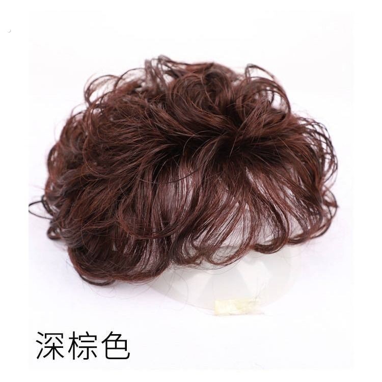 遮头顶白发头饰真发头顶补发块女短卷发假发中老年妈妈蓬松自然增