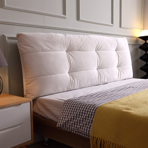 2023新款云朵榻榻米无床头靠垫软包卧室定制铁床1米8大靠背枕自粘