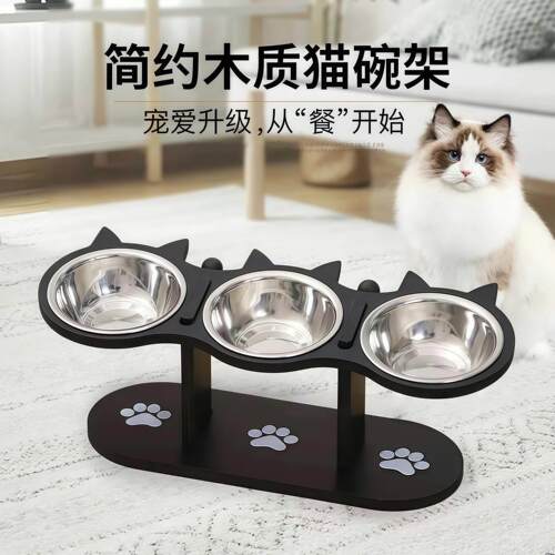 新款猫碗斜口保护颈椎狗狗食盆宠物猫粮加高脚猫咪防打翻饭碗狗碗