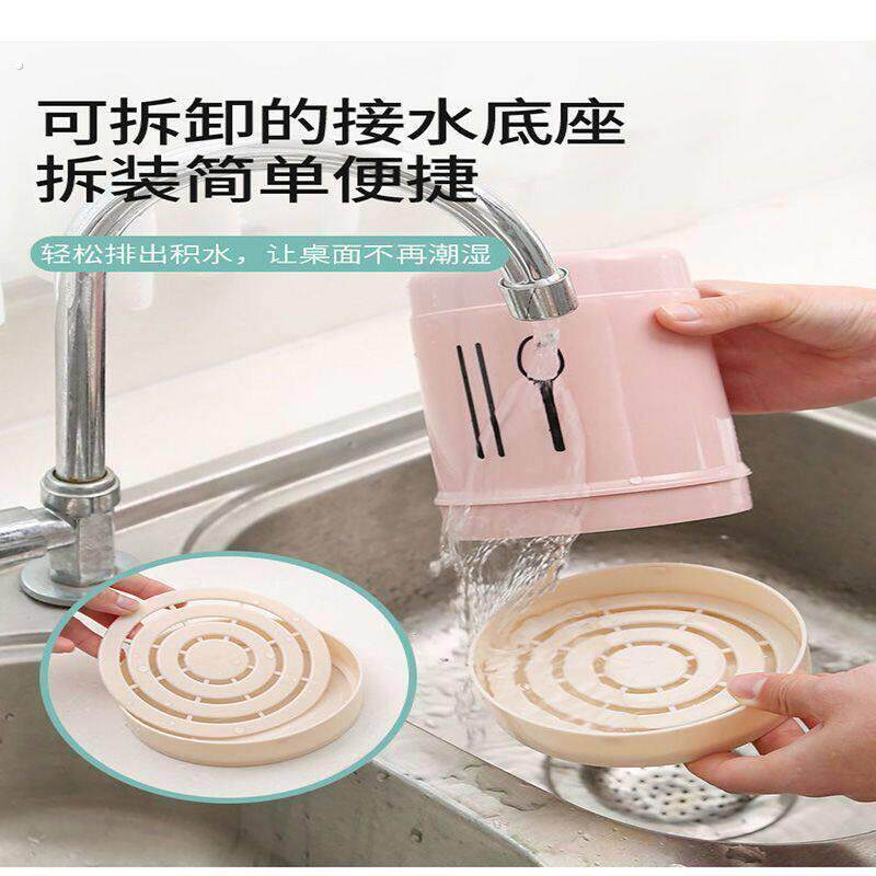 【防尘沥水】厨房筷子架塑料筷子筒家用带盖餐具收纳架筷园林摆件