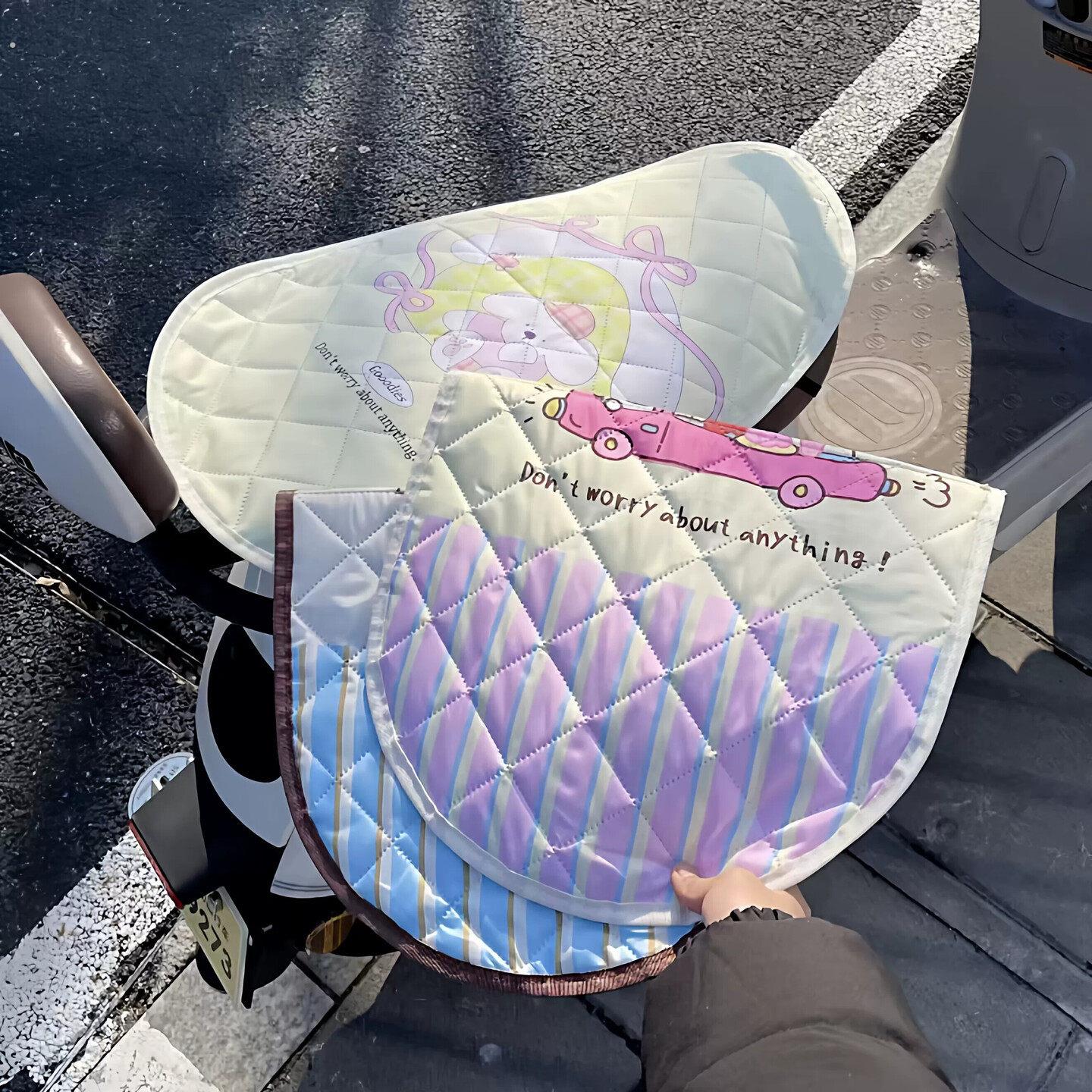 【骑车好物】可爱小狗电动车座垫翻翻垫夏季防晒防水防烫双层隔热