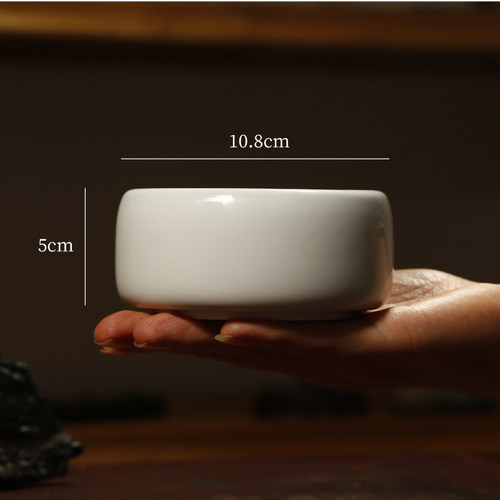 仿古釉白瓷笔洗 仿古造型笔洗水盂 水罐水洗书画绘画洗毛笔洗缸