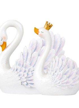 欧式交颈天鹅摆件家居客厅装饰桌面创意房间布置可爱结婚礼物摆设