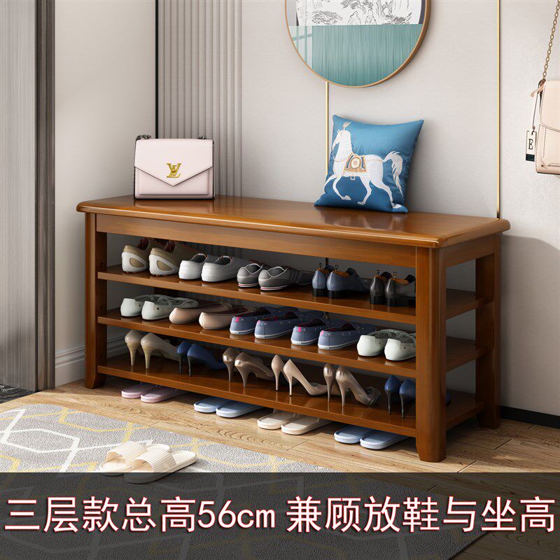 实木鞋架纯实木门口置物架入户家用多层小型室内收纳省空间窄简易