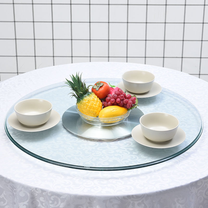酒店餐桌转盘家用钢化玻璃转盘底座圆形转台饭店大圆桌玻璃圆台面