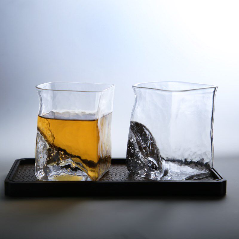 日式复古 创意锤纹荒木樱子威士忌酒杯白酒烈酒洋酒杯玻璃水杯子