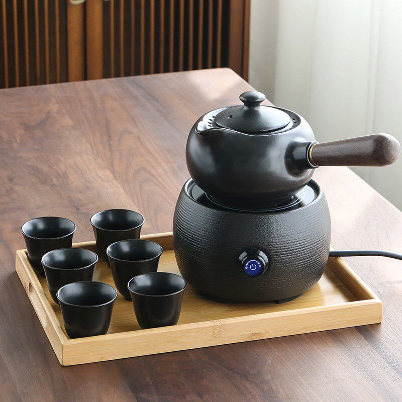黄酒煮酒器家用电陶炉电加热温酒器中式仿古烫酒老式怀旧酒具套装