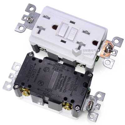 玻璃镜框配置GFCI自动监测美标漏电保护插座 20A 125V带TR保护门