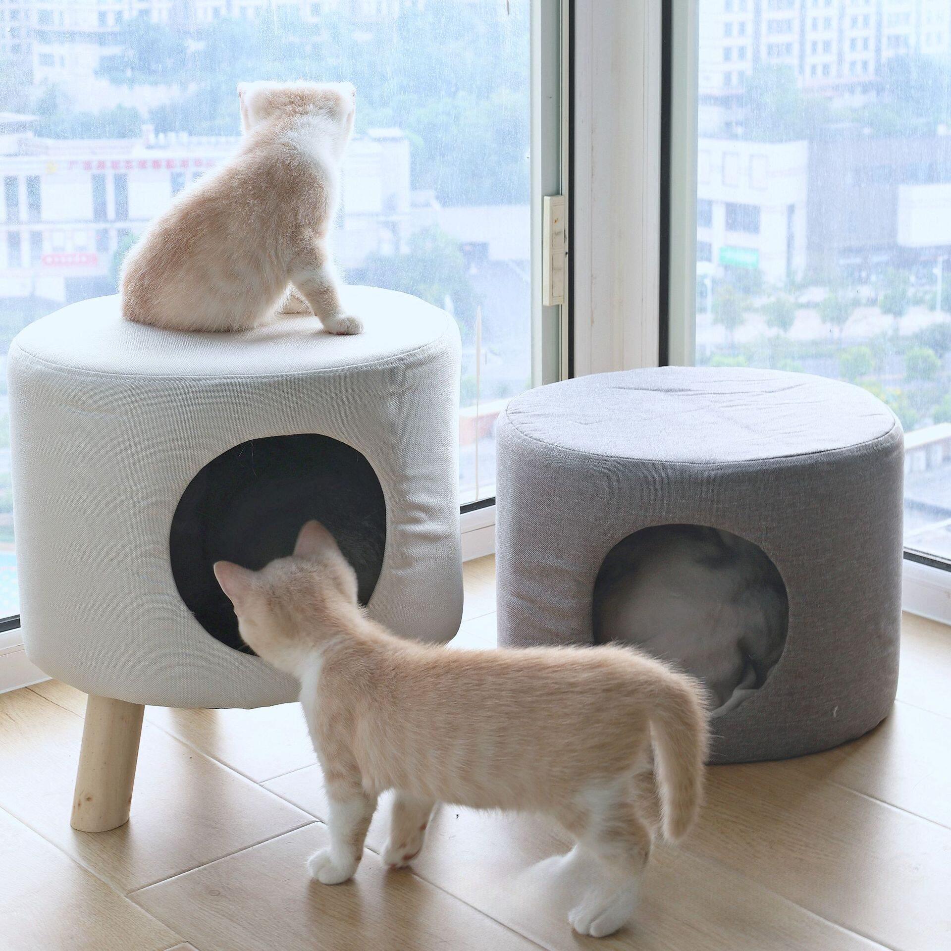 猫窝凳子猫房子猫别墅半封闭幼狗窝宠物用品猫椅子小板凳厂家直销