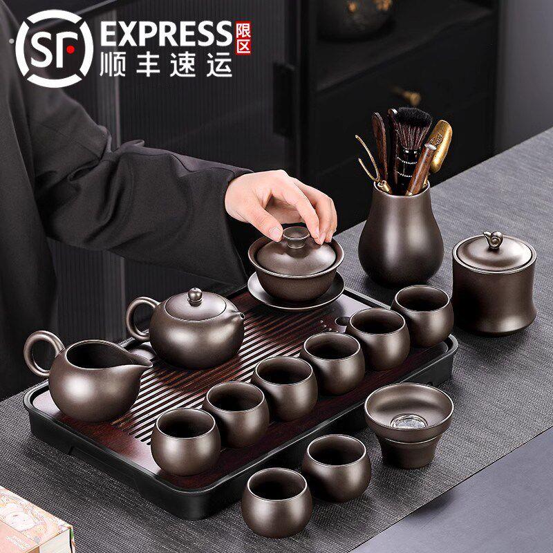 瓷都德化高档紫砂功夫茶具套装家用办公室轻奢陶瓷原矿紫砂壶泡茶