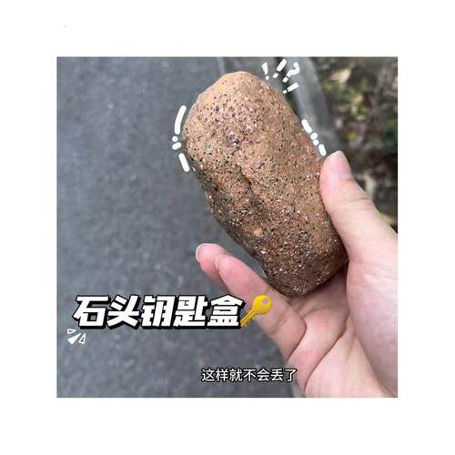 家门口藏钥匙神器暗格盒子看不出来彷真石头钥匙盒创意抽象防丢盒