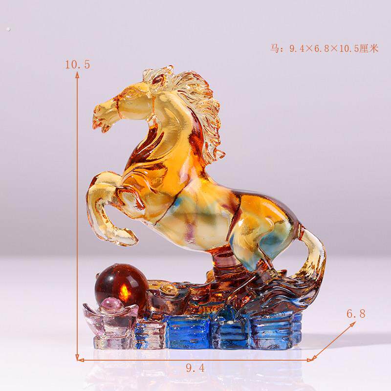 琉璃十二生肖工艺品摆饰鼠牛虎兔猪马牛羊鸡兔龙蛇电视柜装饰品
