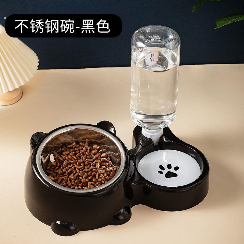 猫碗双碗自动饮水狗碗狗盆食盆泰迪饭盆宠物喝水狗狗陶瓷猫咪用品