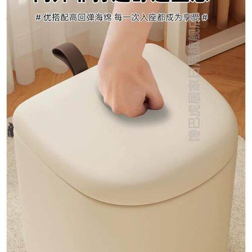 化妆凳可储物梳妆台专用椅子女生主卧室高级感旋转方凳万向轮矮凳