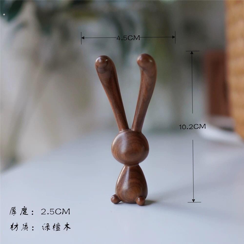 乌檀绿檀木小兔子按摩棒眼部按摩鼻子下颌线改善黑眼圈袋细纹耳女