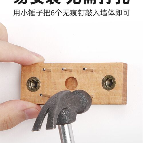 榉木免打孔吉他挂钩尤克里里墙壁吊架小提琴胡桃木乐器壁挂架支架