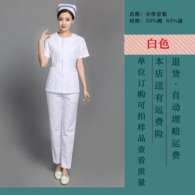 护士服分体套装口腔医生服夏短袖家政月嫂冬长袖无领短款女工作服
