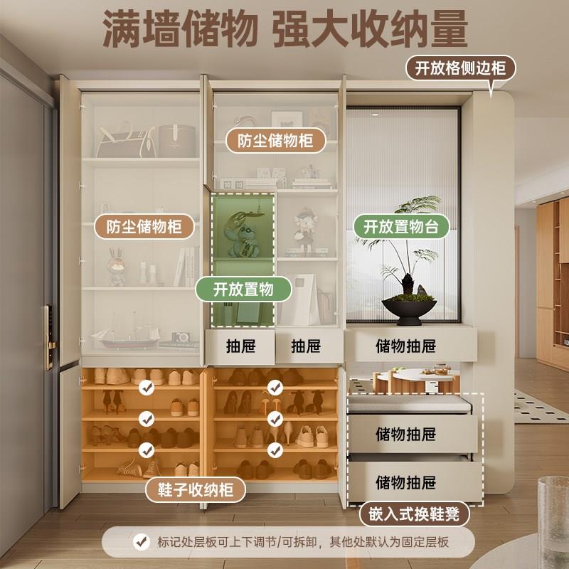 政补实木鞋柜家用门口入户门玄关柜一体新款大容量靠墙隔断门厅柜