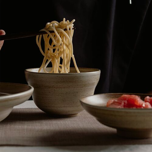莳绘金缮2025新款柴烧碗碟套装家用饭碗菜盘日式复古粗陶餐厅餐具