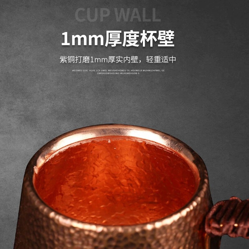 紫铜壶细口壶 纯铜手冲咖啡壶 手工捶打冲泡壶 可明火电陶炉壶