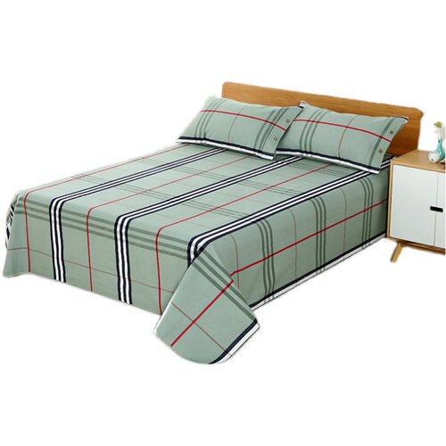 2021年新款32支5股合股纯棉老粗布凉席三件套 加厚老粗布床单枕套