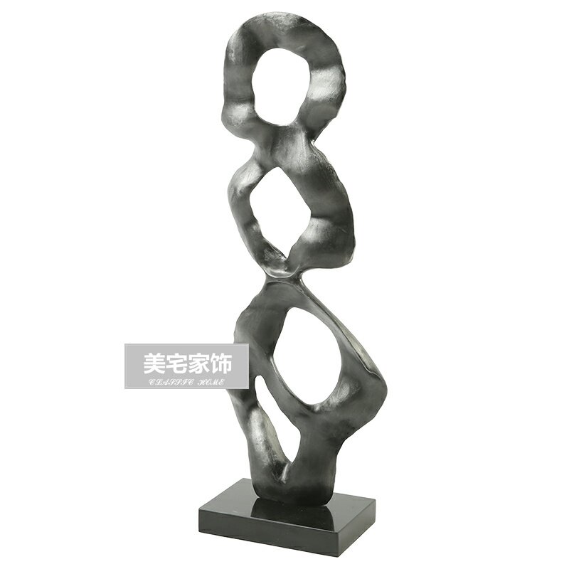 客厅玄关金属雕塑艺术品摆件 酒店大堂办公室样板房软装饰品 石窟