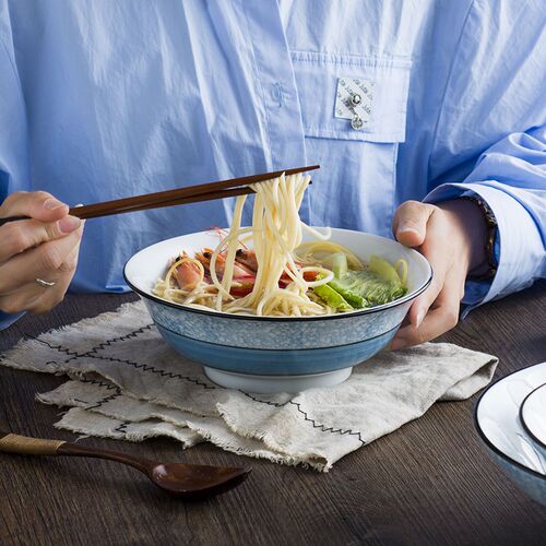 日式陶瓷拉面碗面碗汤碗家用大碗牛肉面碗商用大号斗笠碗面馆专用
