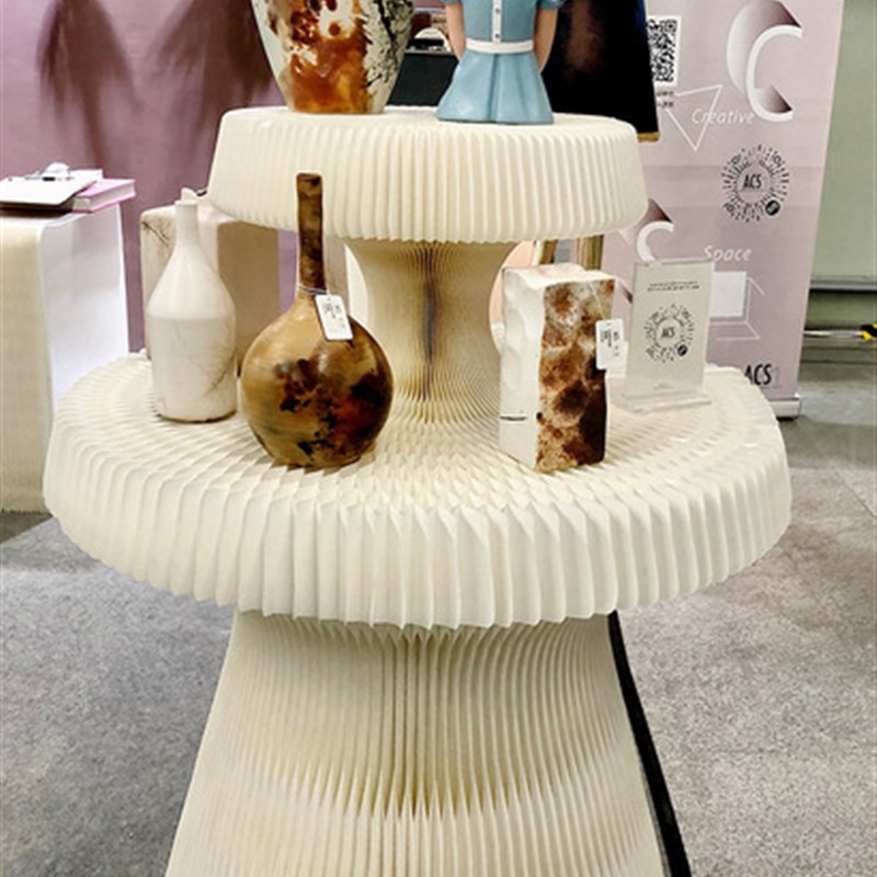 十八纸 裙形展架创意设计陈列体验台置物架双层三层架时尚展示台