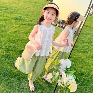 女童套装2024新款春秋绣花娃娃衫中小童女宝宝休闲百搭宽松两件套