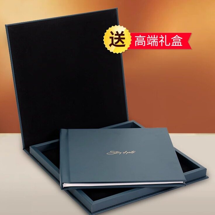 高端影楼照片洗印加相册本打印成册结婚纱照定制作儿童皮质纪念册