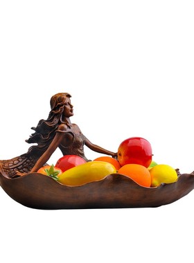 北欧风格新年美女果盘桌面摆设玄关客厅电视柜酒柜装饰品收纳摆件