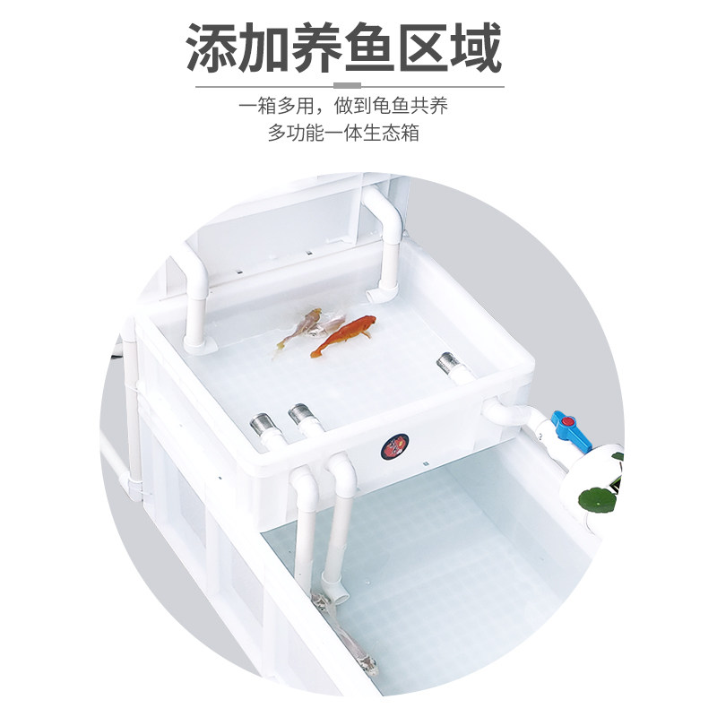 养龟箱养鱼缸白色二合一循环过滤系统滴漏培菌塑胶水池大号周转箱