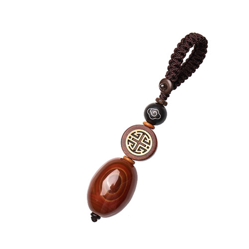 怀朴战国红玛瑙汽车钥匙扣链挂件男女情侣高档礼物装饰品一物一证