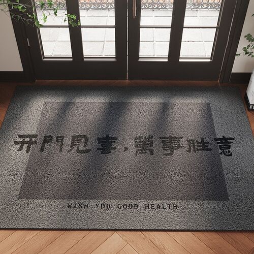 PVC丝圈入户门地垫灰色耐脏耐磨除尘刮泥玄关大门口进门地垫地毯