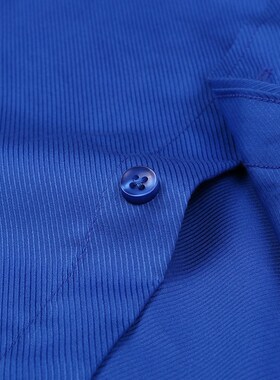 HN宝蓝色高棉商务正装男士衬衫长袖克莱因蓝宝石蓝深蓝色修身衬衣